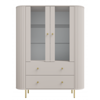 Witryna beżowa szeroka 120 cm zaokrąglone boki frez 112 OLIVO Witryna beżowa szeroka 120 cm zaokrąglone boki frez 112 OLIVO